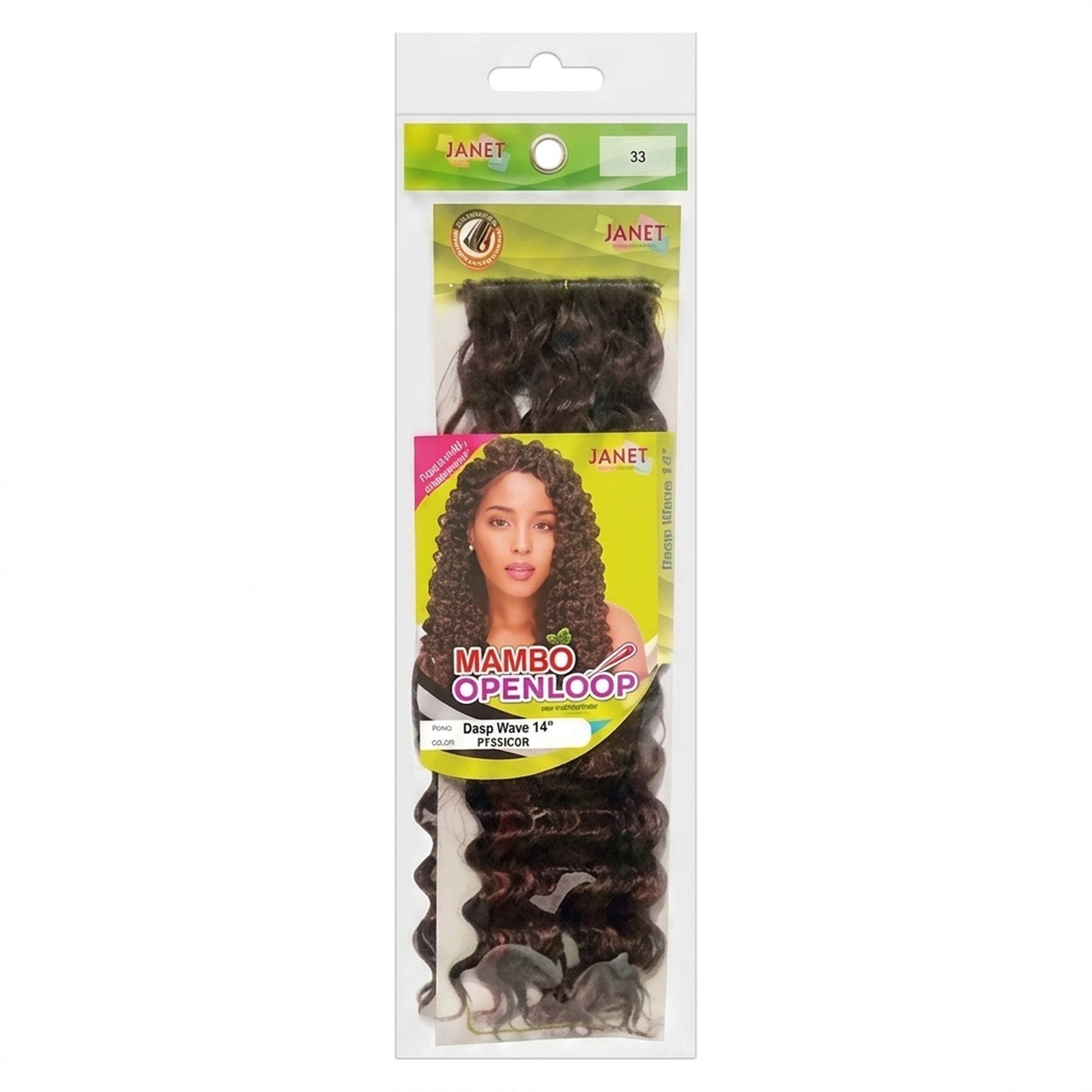 Janet Loopy Lady Mambo Openloop Deep Wave Crochet Hair 14 Inch Color 33
