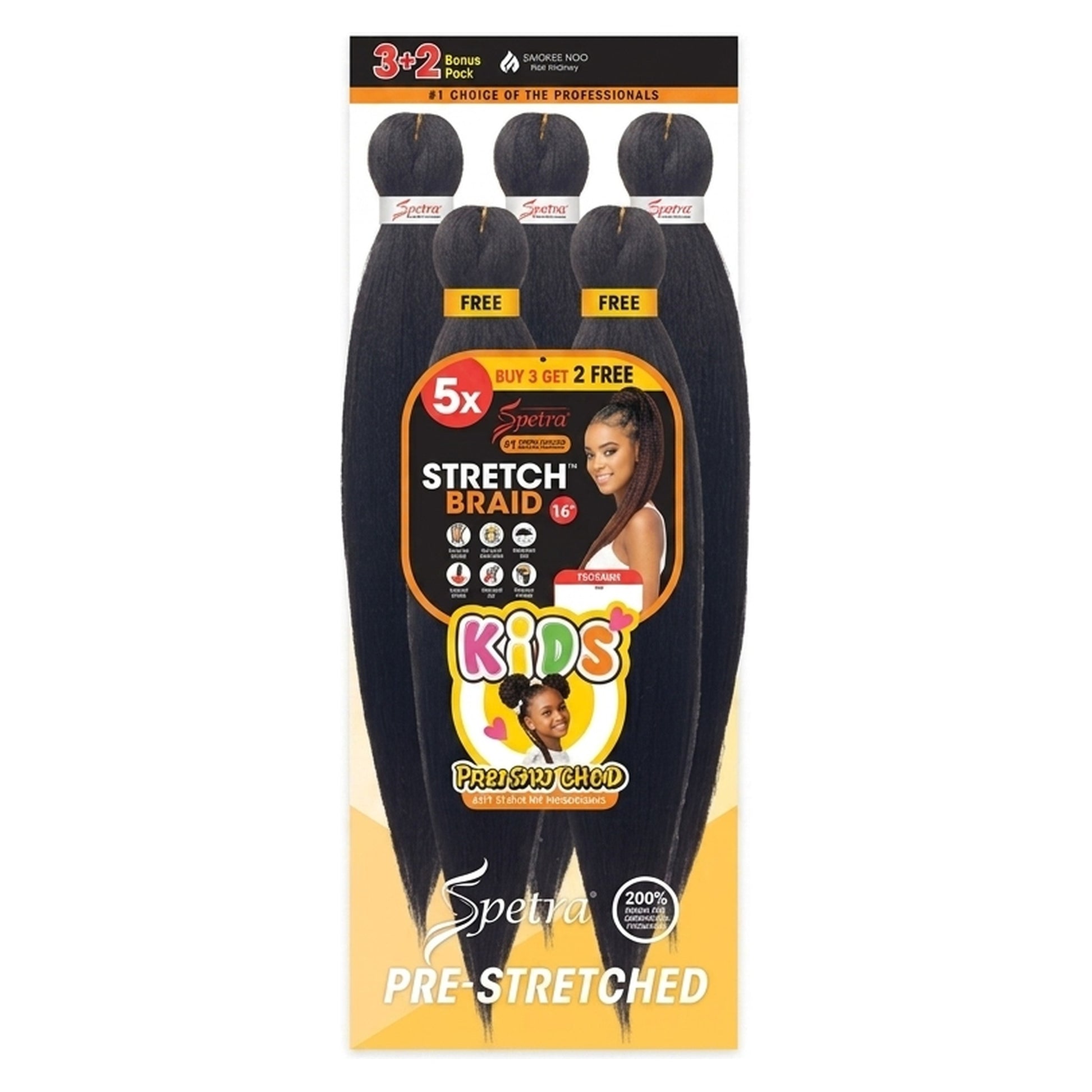 Spetra Stretch Braid Kids Pre-Stretched Braiding Hair 16 Inch Color 350