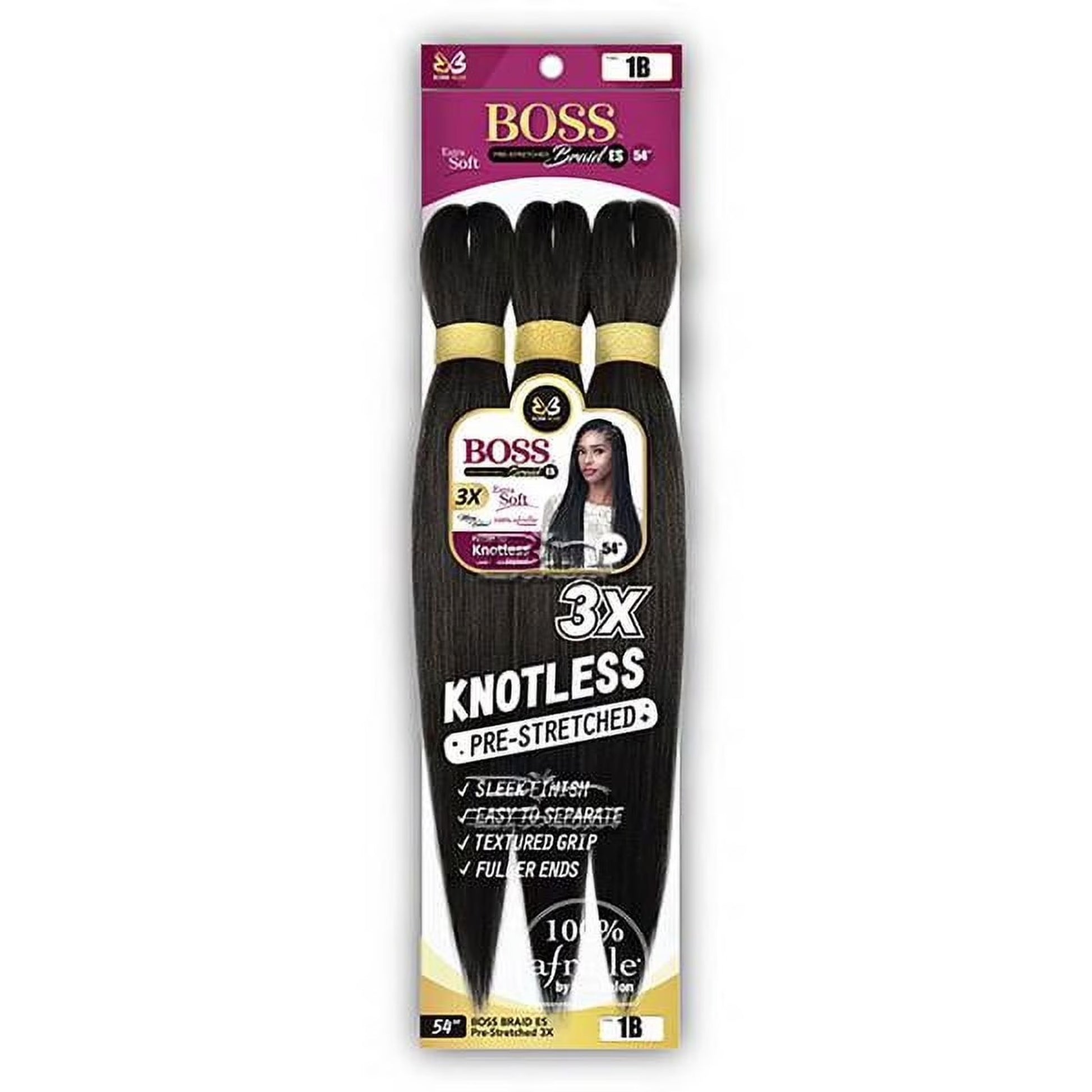 Bobbi Boss 3X BOSS Braid ES Pre-Stretched Braiding Hair 54 Inch Kanekalon