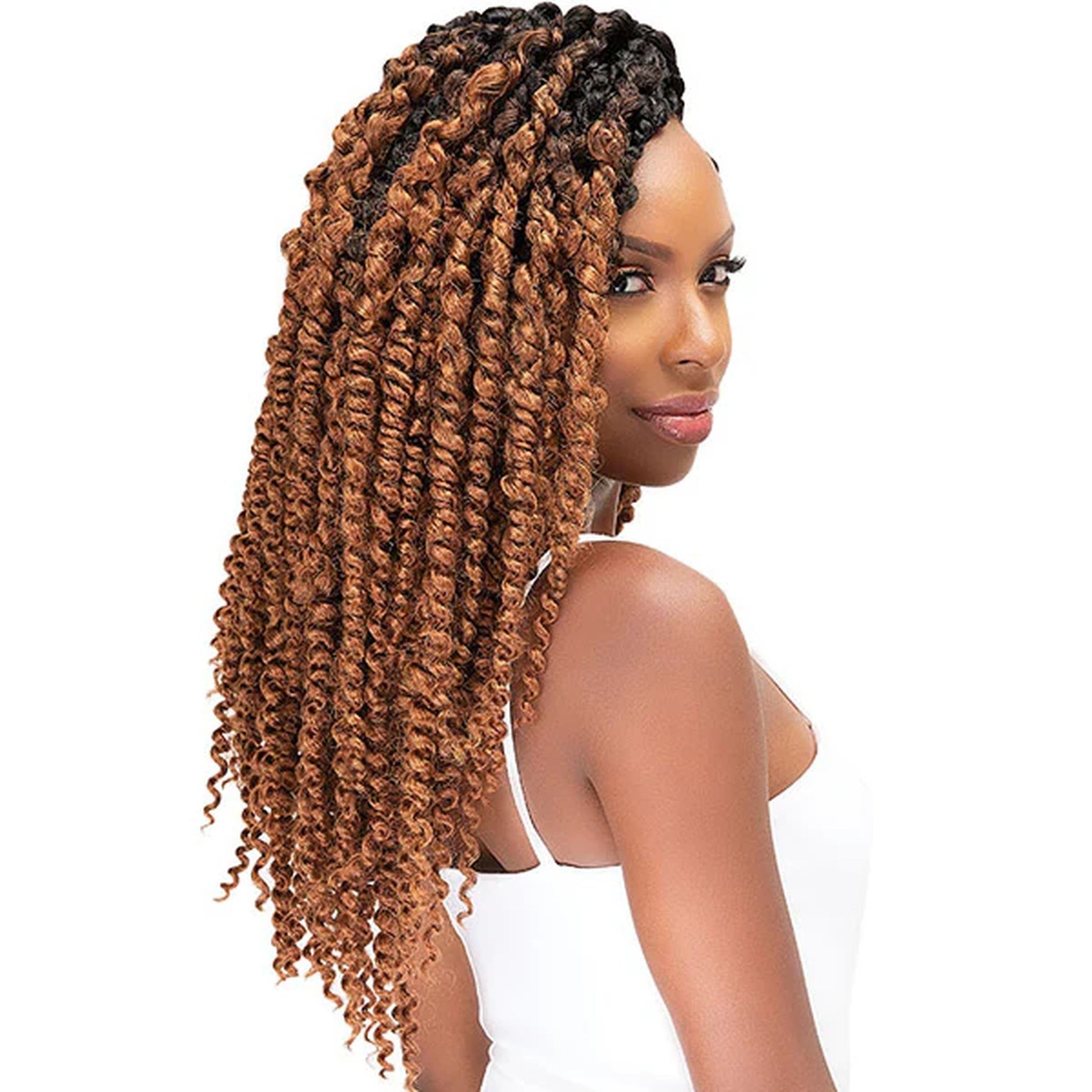 Janet Nala Tress DOHO TWIST Boho Twist Braid hair extension in color 1B, 18 inches long.