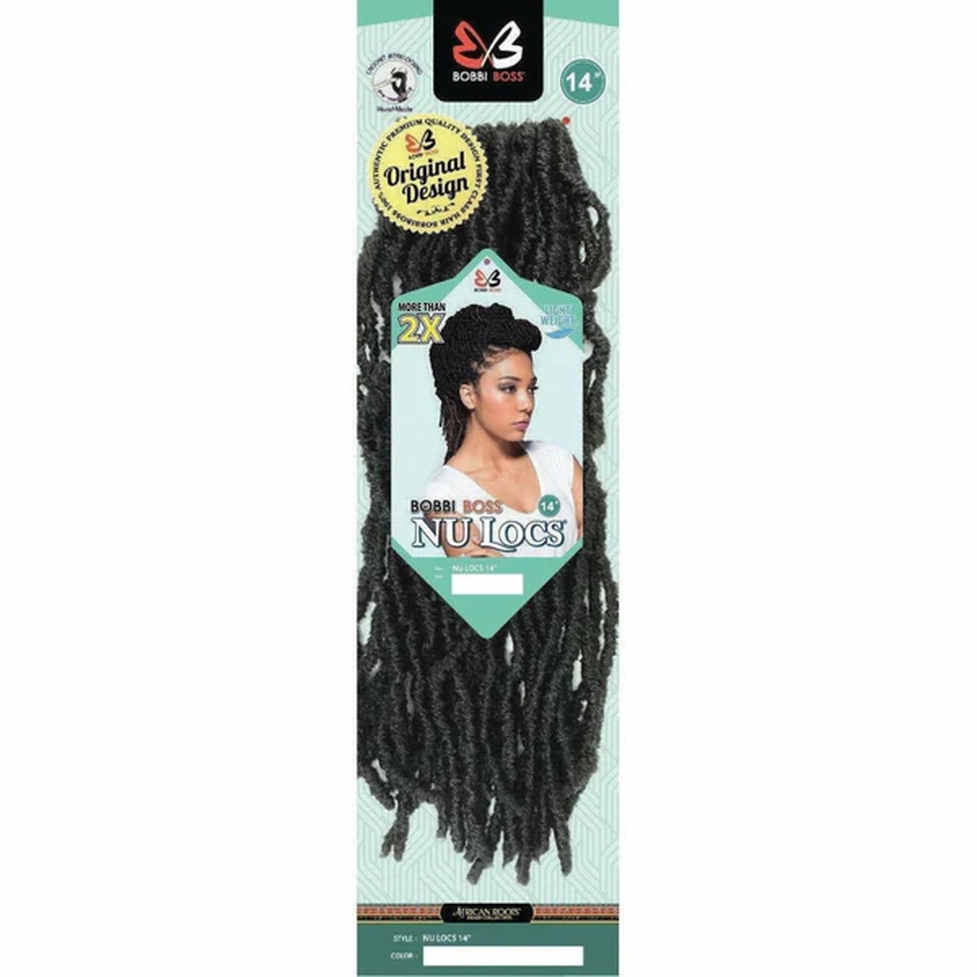 Bobbi Boss Rosri Boss NU Locs crochet braiding hair, 14 inch, color BUG.