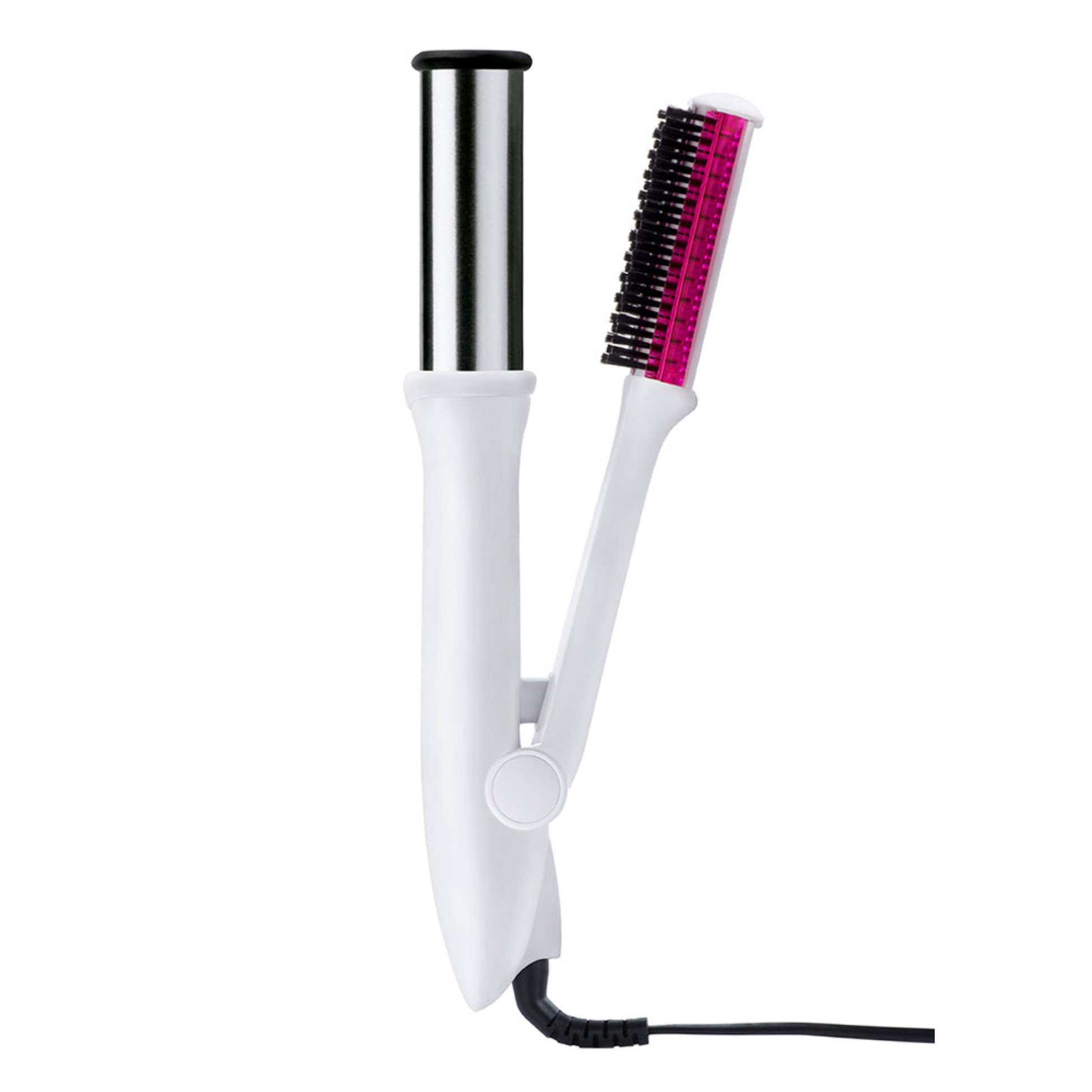 Prime Rotating Iron with white handle and pink ionic bristles