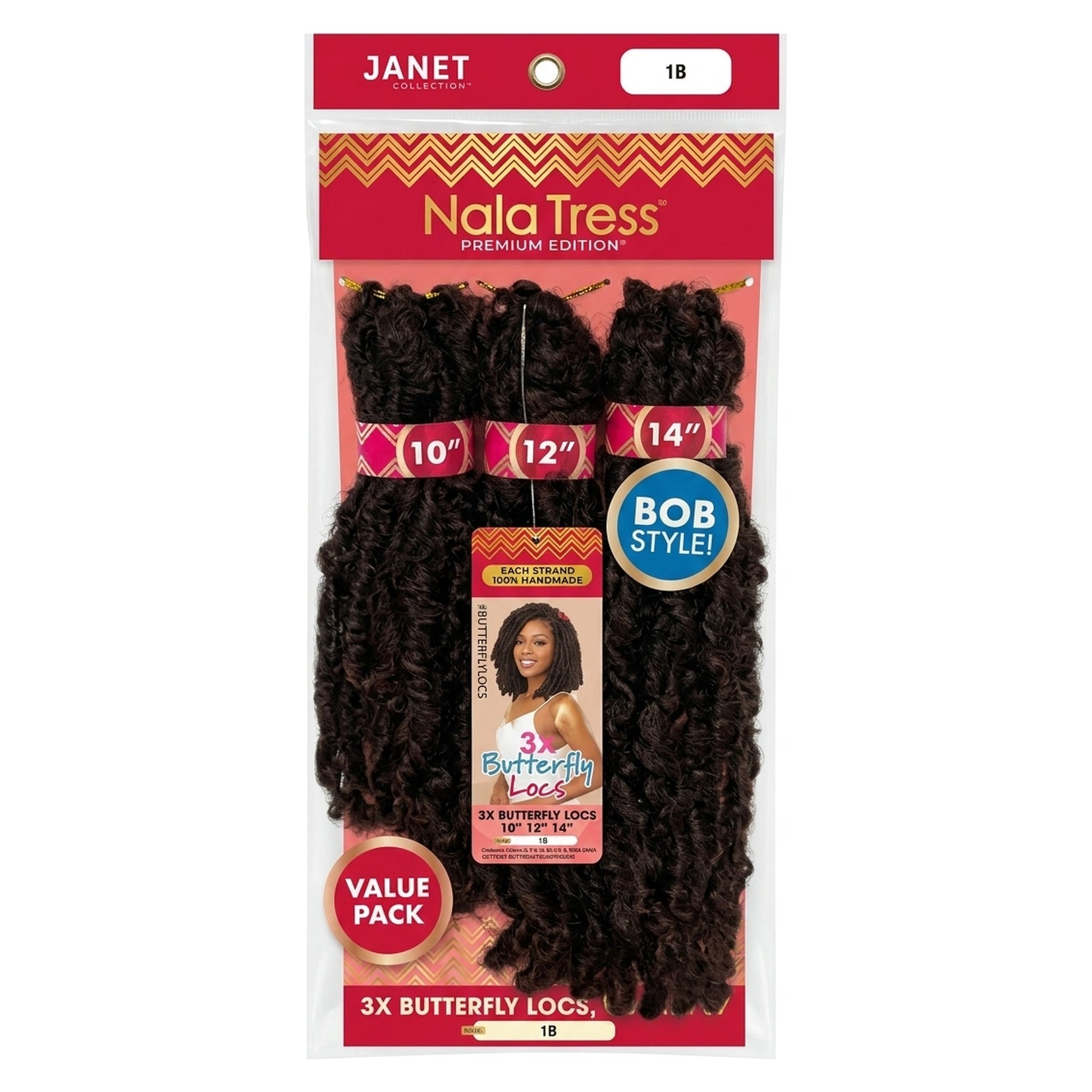 Janet Collection 3X Nala Tress Butterfly Locs Crochet Hair 10 12 14 Inch