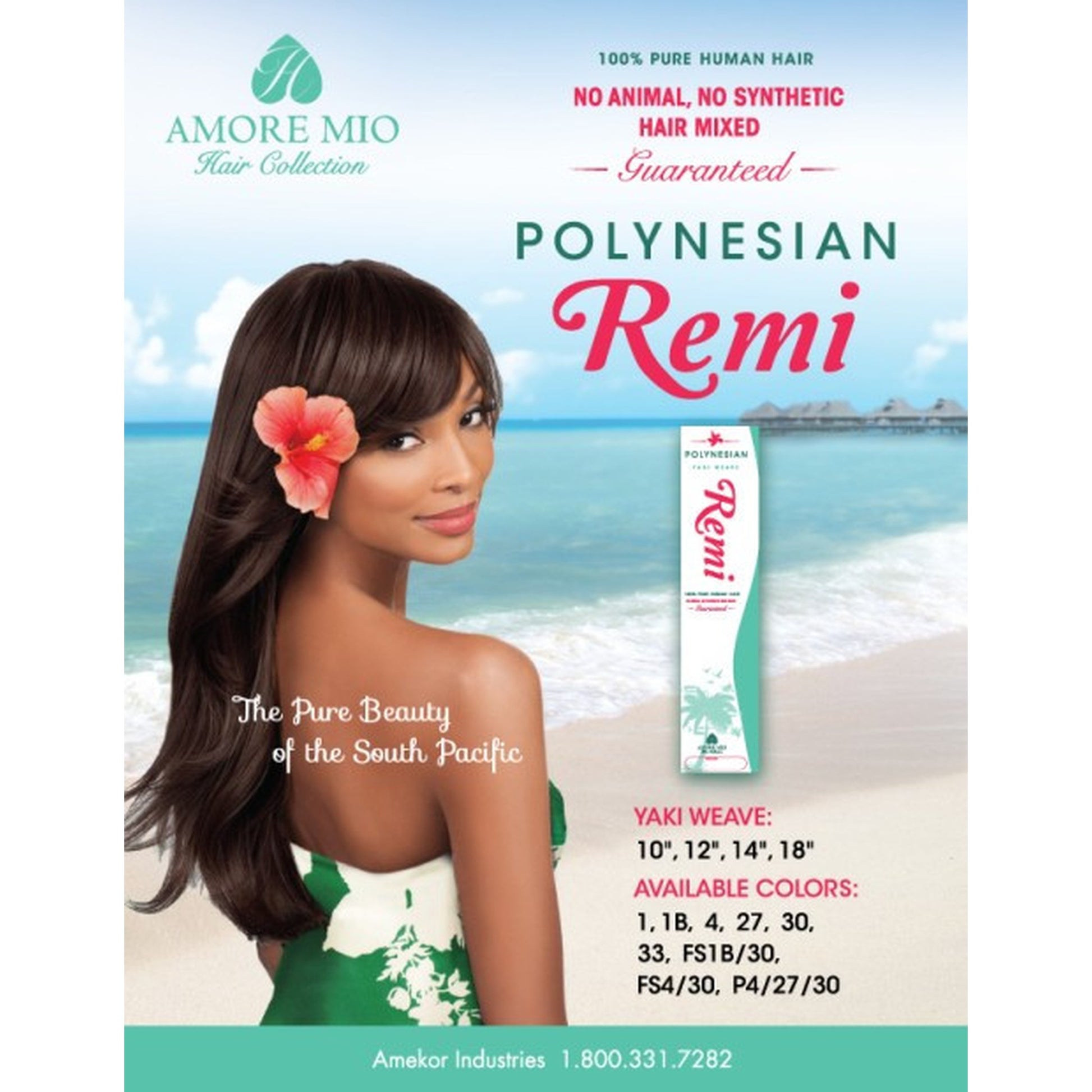 Amore Mio Polynesian Yaki Weave Remi Weave 12 Inch Human Hair