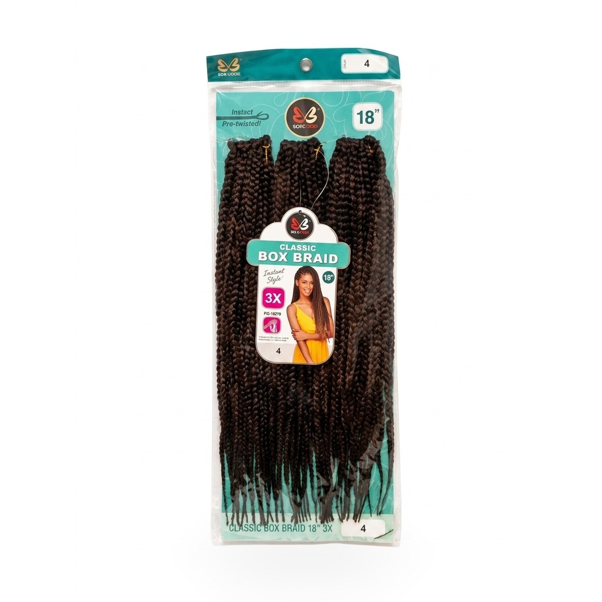 Bobbi Boss 3X Classic Box Braid Braiding Hair 18 Inch Synthetic Fiber