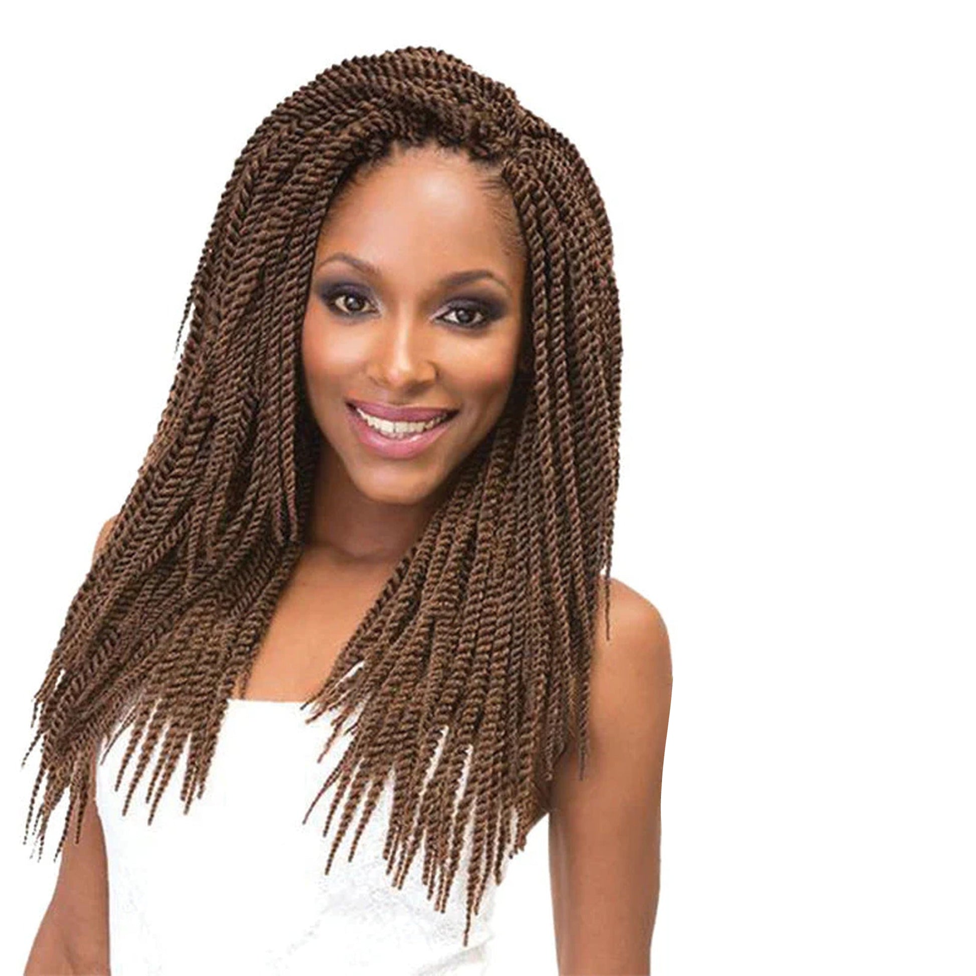 Janet Collection 8X Mambo Tantalizing Crochet Twist Braid shown styled on a model