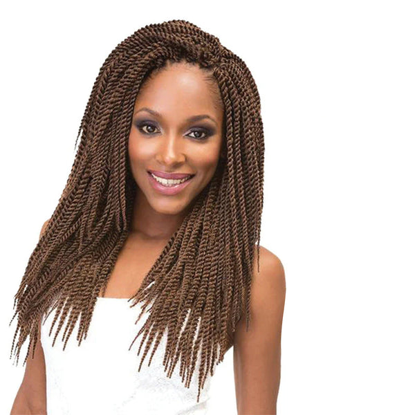 Janet Collection 8X Mambo Tantalizing Crochet Twist Braid shown styled on a model