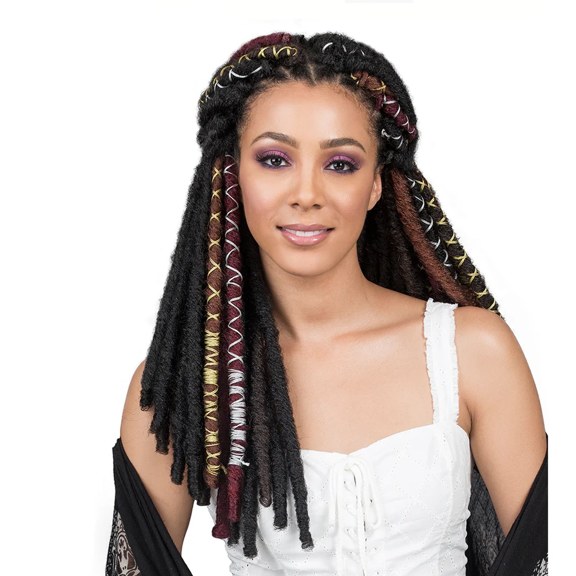 Bobbi Boss Bae Locs Gold Crochet Hair Synthetic Fiber model photo