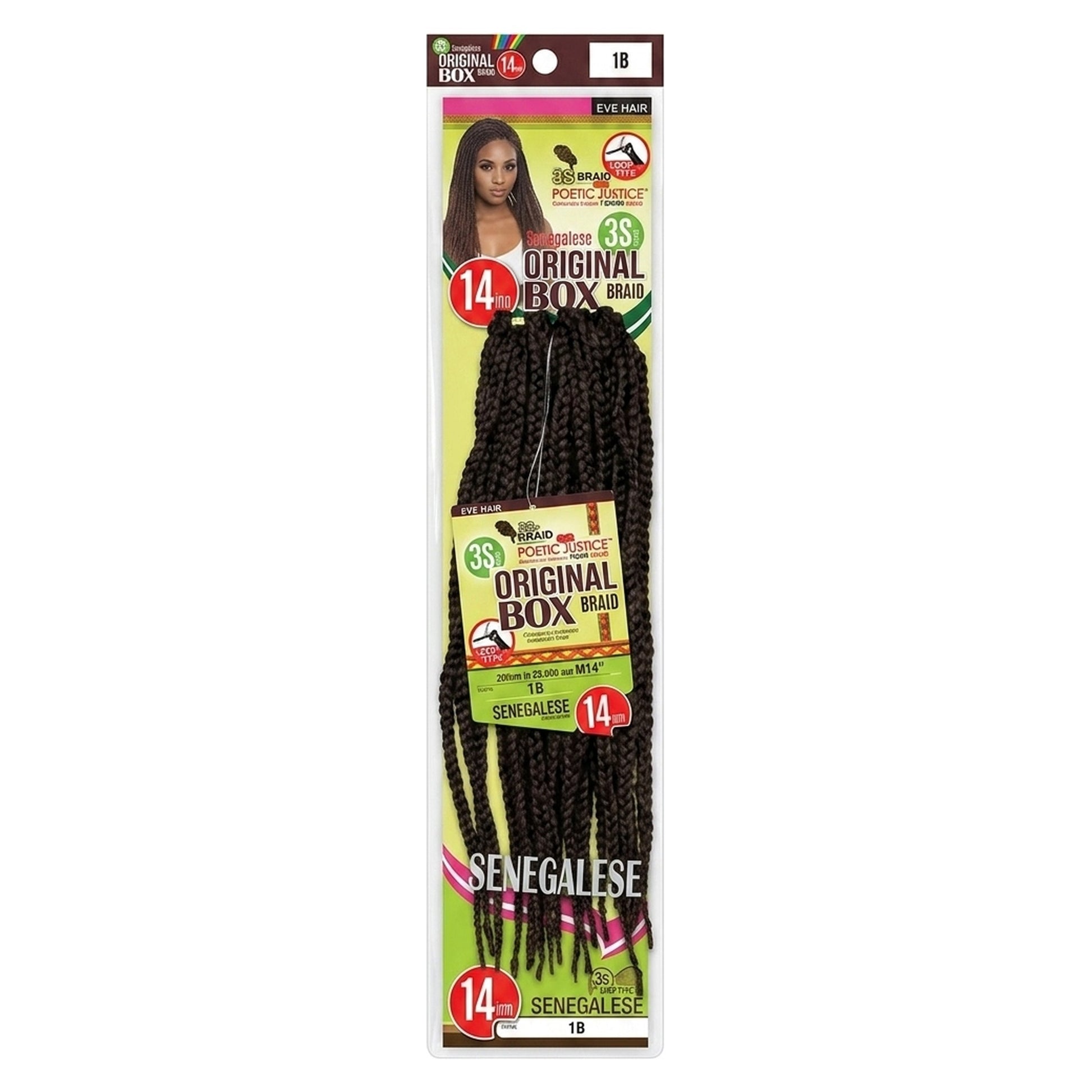 EVE HAIR Senegalese Original 14mm Box Braid Crochet Braiding Hair