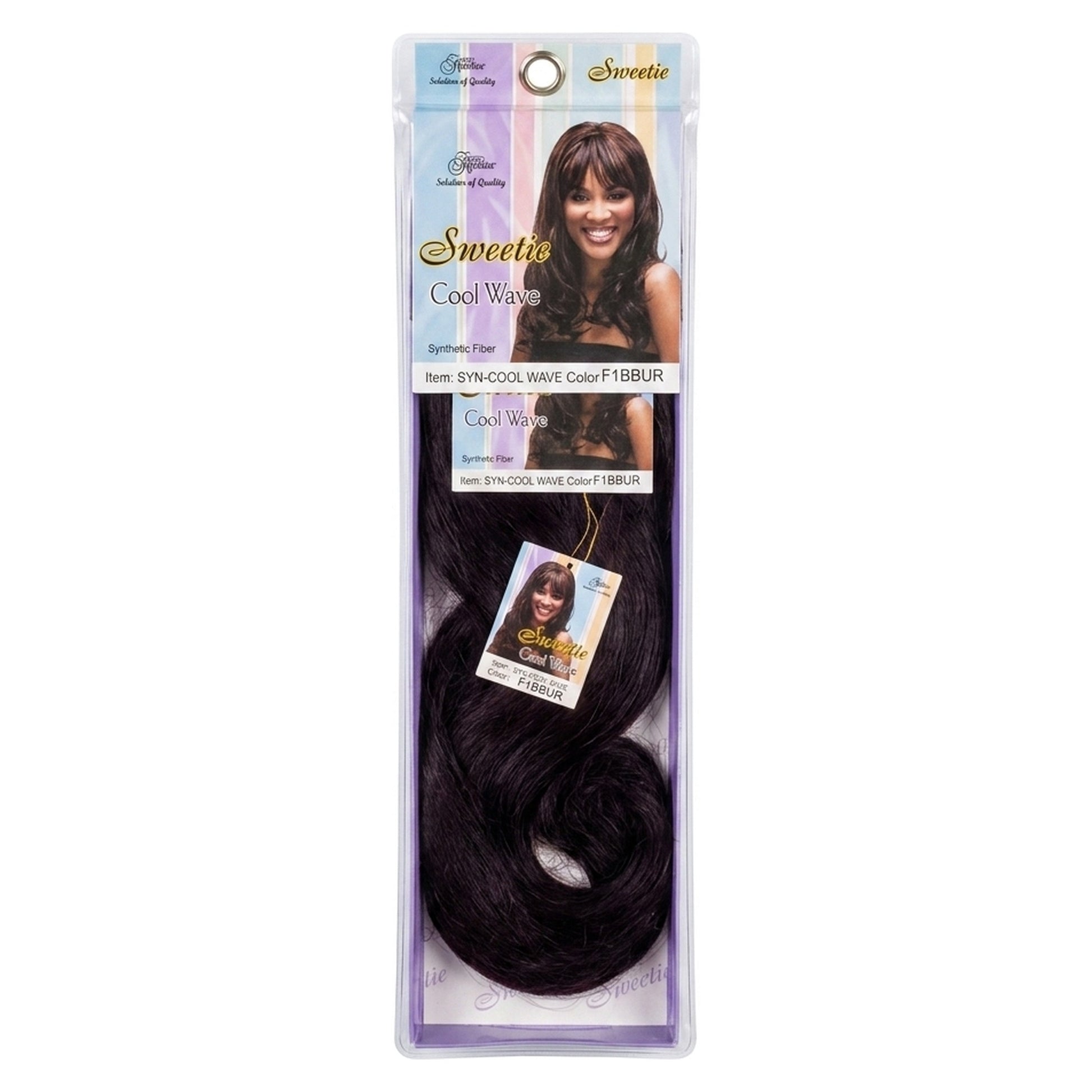 Sweetie Cool Wave Synthetic Hair Extensions, Color F1BBUR