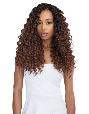 Janet Deep Wave 14 inch model wearing deep wave crochet hair